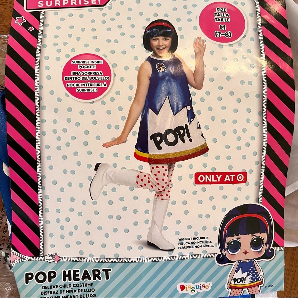 NWT L.O.L surprise! deluxe Halloween costume pop heart Sz medium 7/8 girl